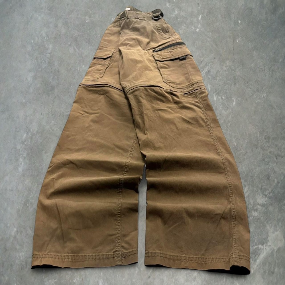 Vintage Y2K 2000s Baggy Brown Sunfaded Cargo Pants Can Unzip Into Cargo Shorts